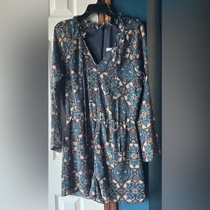 BCBGeneration dark blue and yellow design romper - Size medium